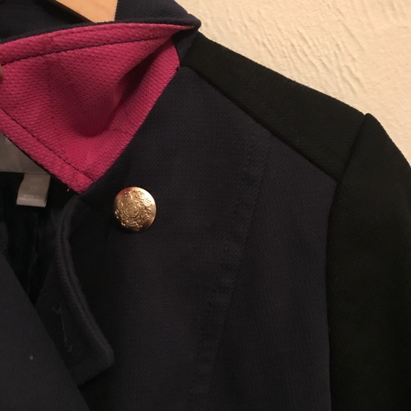 SOLD** Banana Republic Color Block Navy Pea Coat - Picture 6 of 8